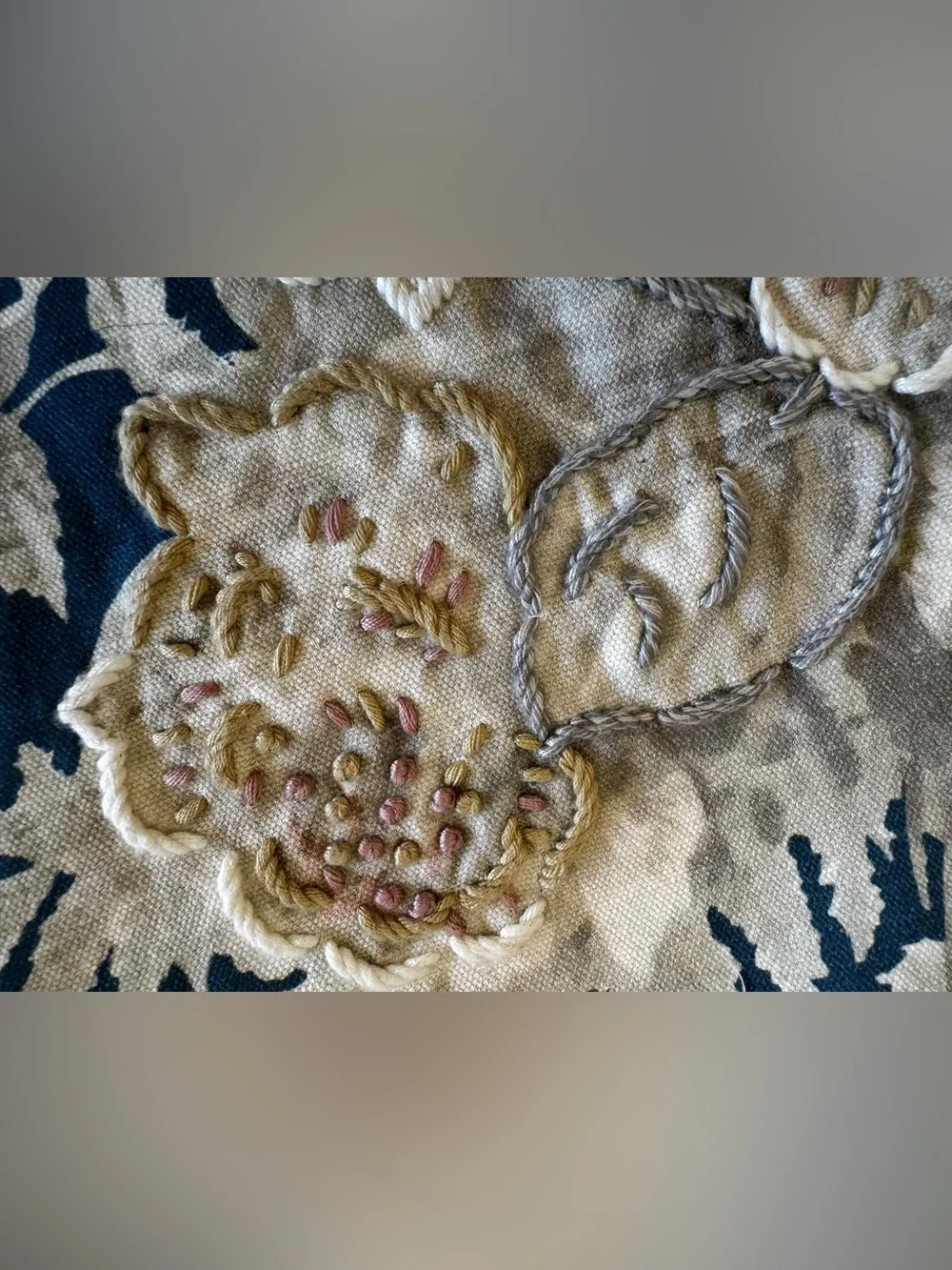 NWOT Pottery Barn 24 in Bethany Floral embroidered reversible pillow Euro sham